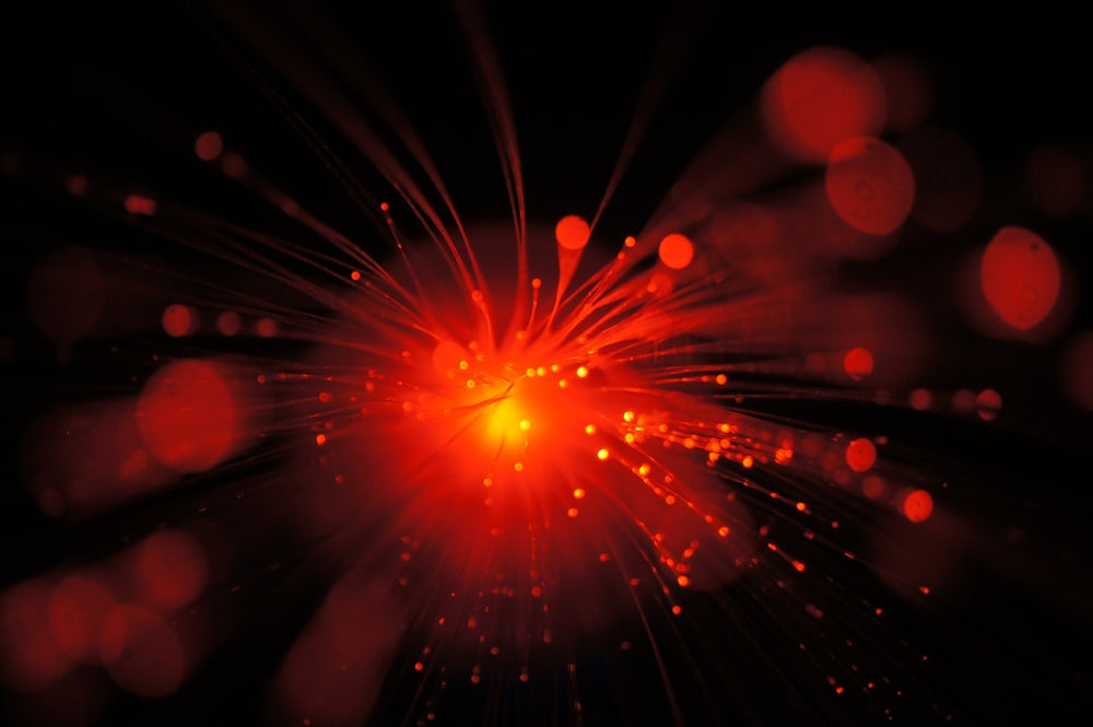 An image showing some red light, signifying laser light.