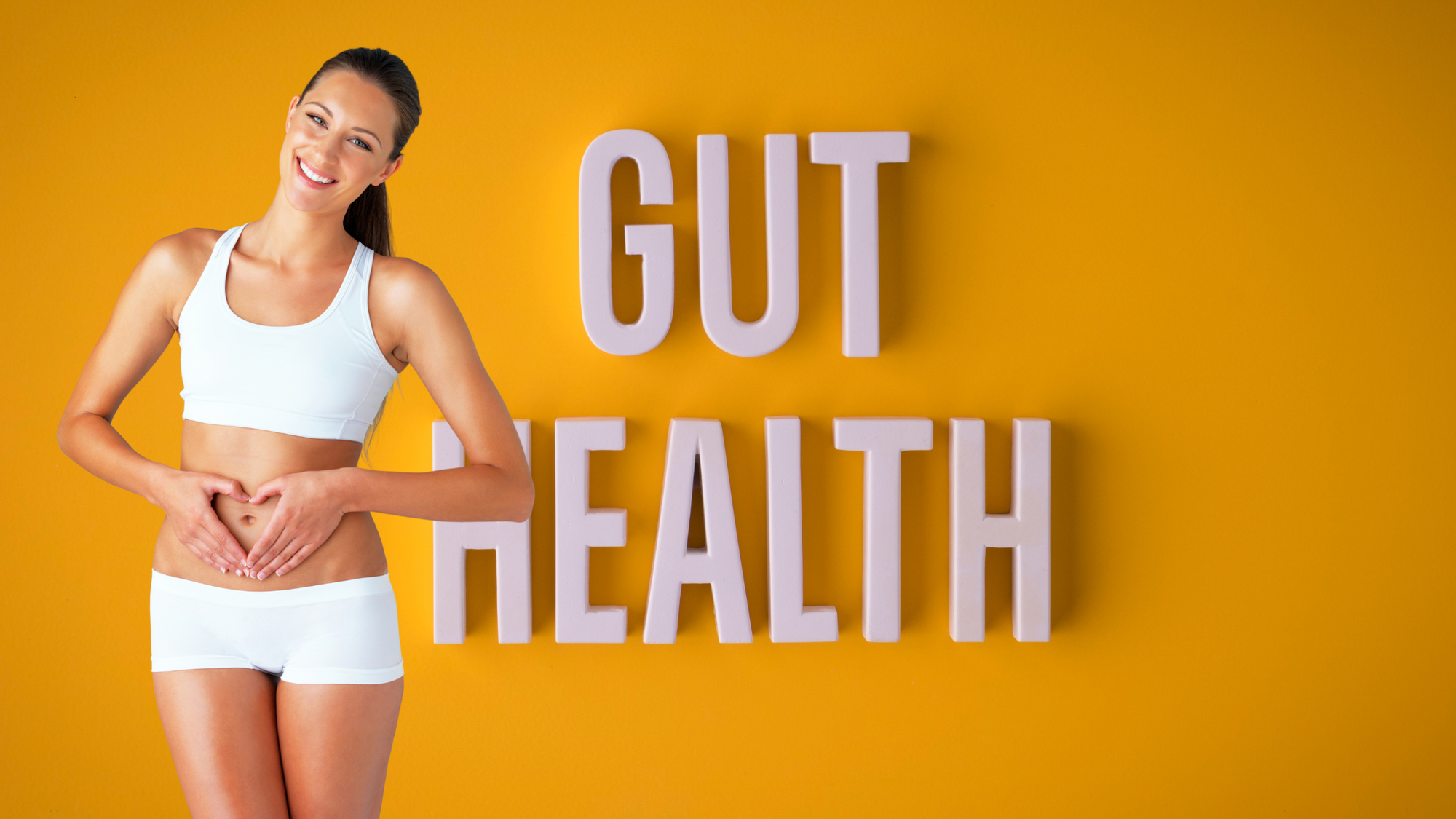 Image of a woman with healthy gut health